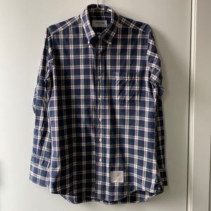 Thom Browne men’s medium cotton blue plaid button down